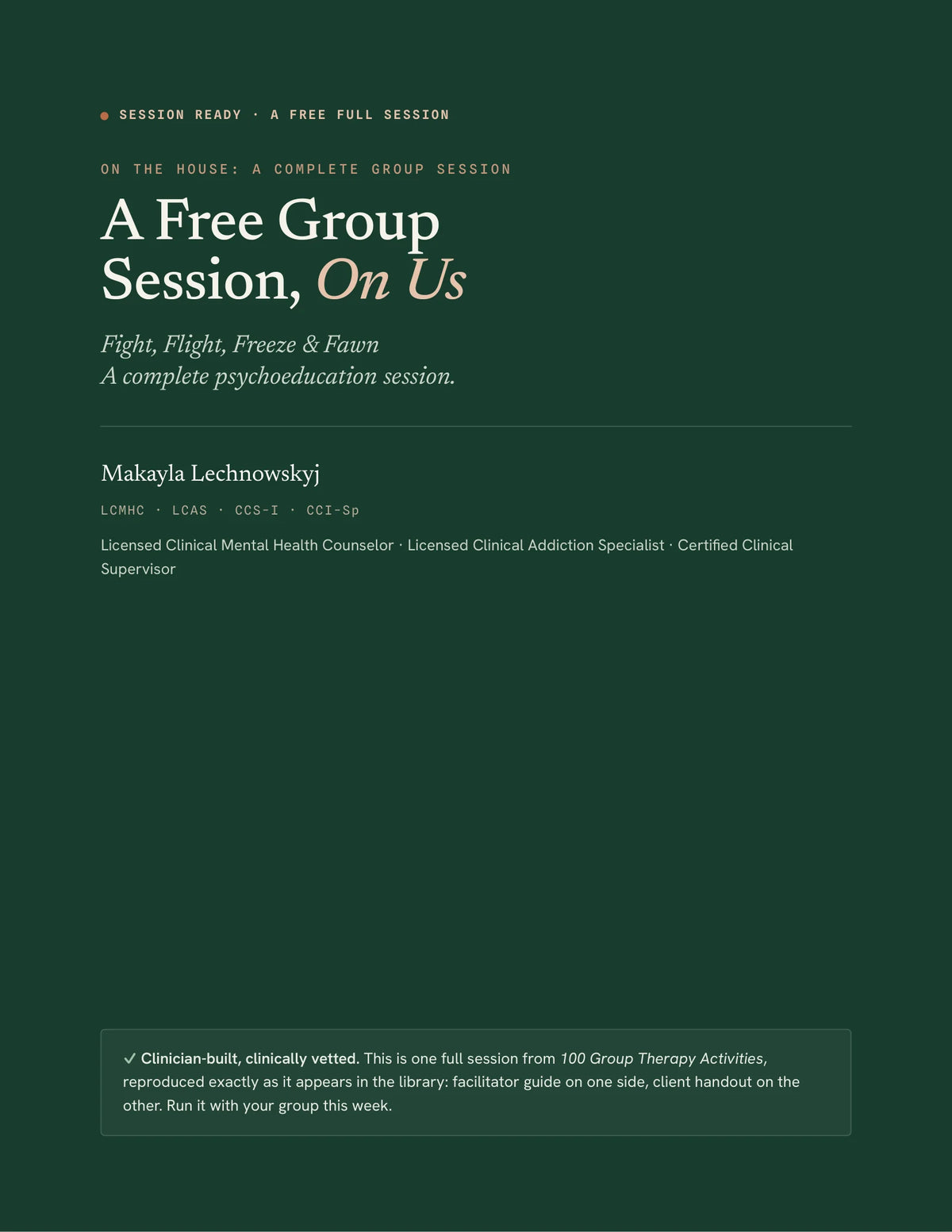The Free Group Session Preview cover