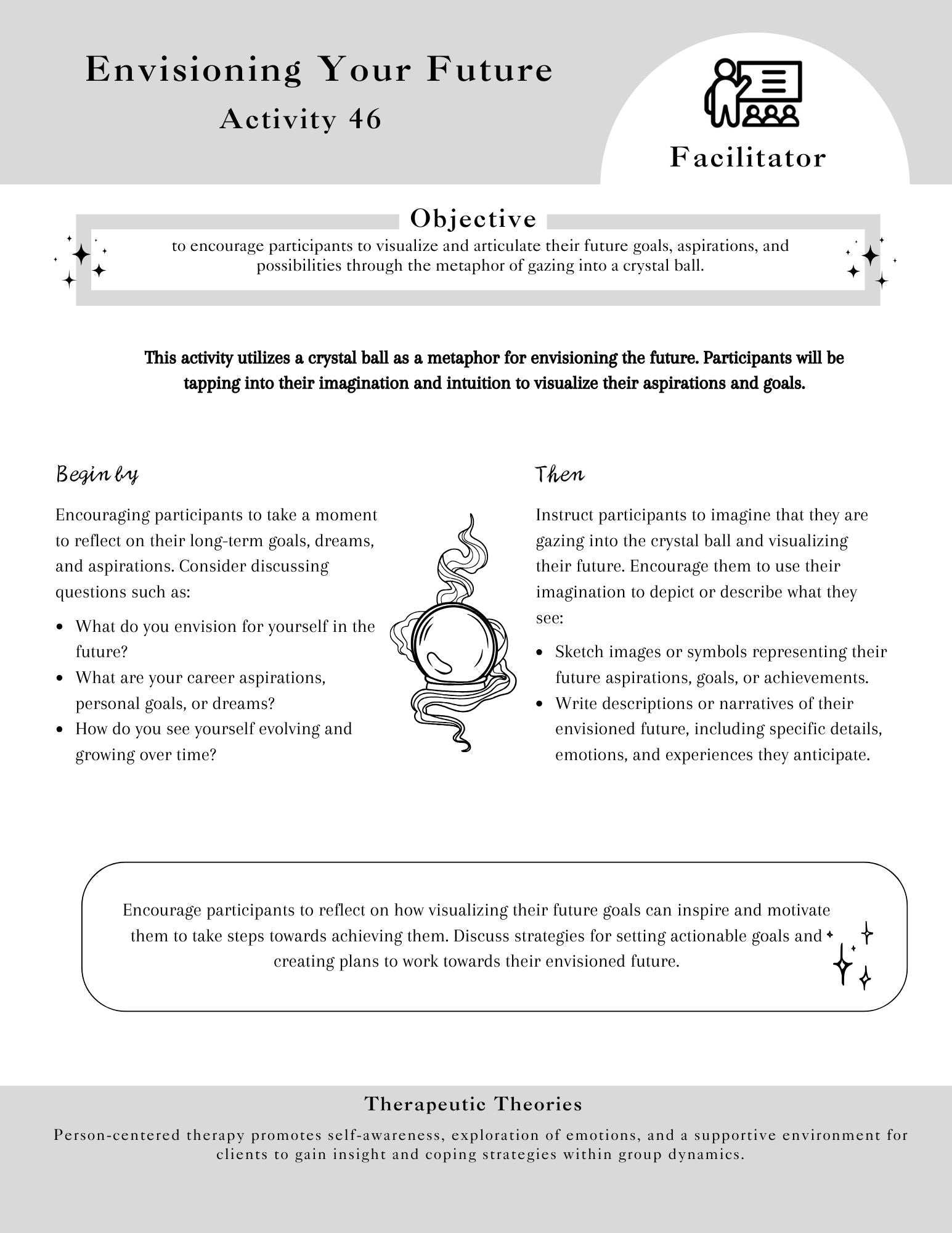 A facilitator guide page from an activity